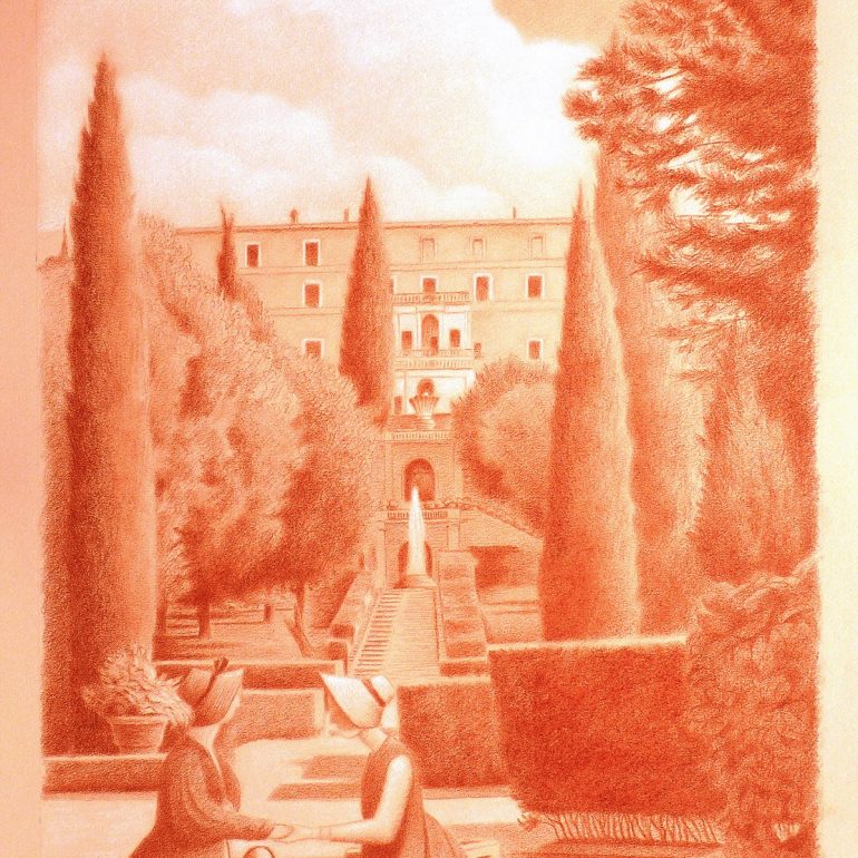 Disegno a sanguigna ad olio